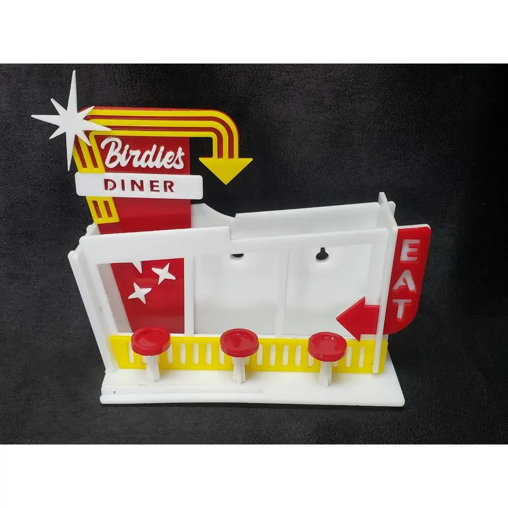 Handmade Colorful Vintage Birdie's Diner Bar Style Stool Bird Feeder Perch